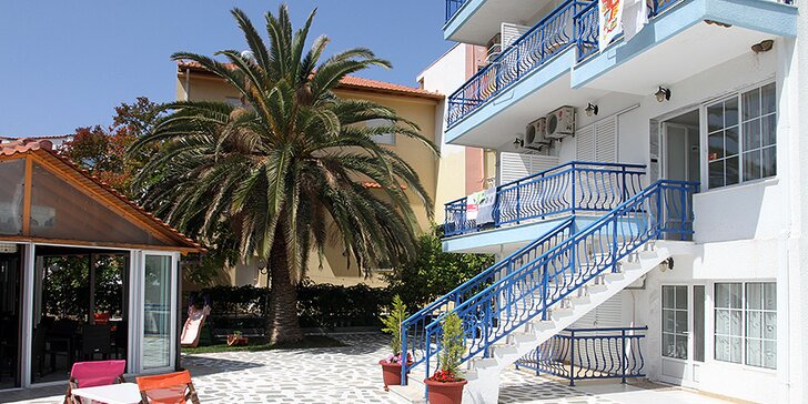 Letecký zájezd na řecký Thassos: apartmánový dům Marialena, bez stravy či se snídaní, 100 m od pláže