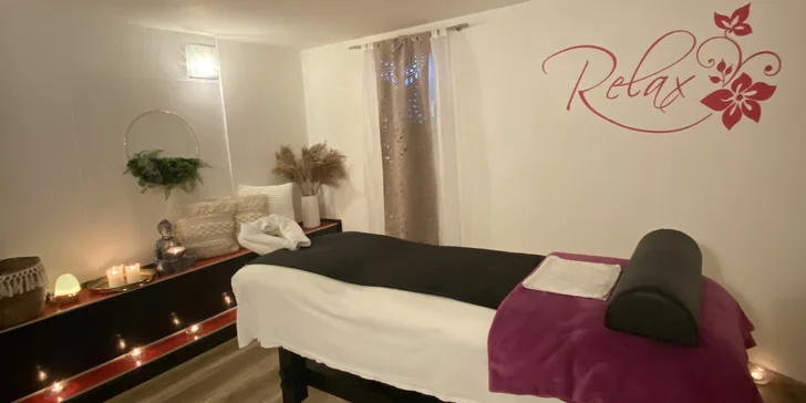 Regenerační masáž zad a šíje, masáž nohou, relaxační masáž obličeje a dekoltu nebo celotělová