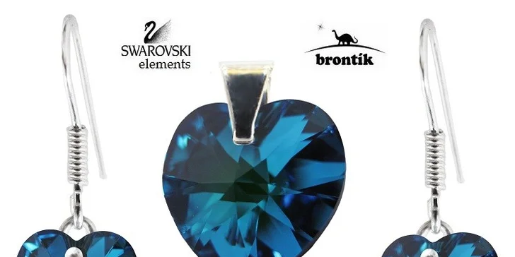 Souprava stříbrných šperků s kamínky Swarovski