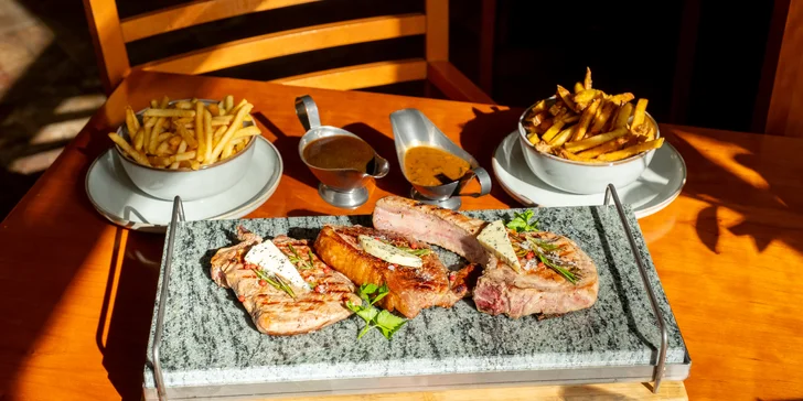 Steakové menu: Tomahawk, Sirloin i rib eye vč. hranolek a zeleniny
