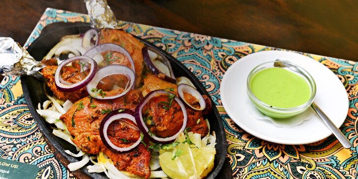 Indické menu dle výběru vč. dezertu i nápoje pro 1 i 2: butter chicken i tikka masala