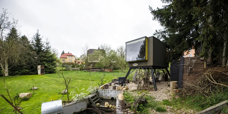 Ubytování v dřevěném posedu u potůčku s možností poctivé snídaně