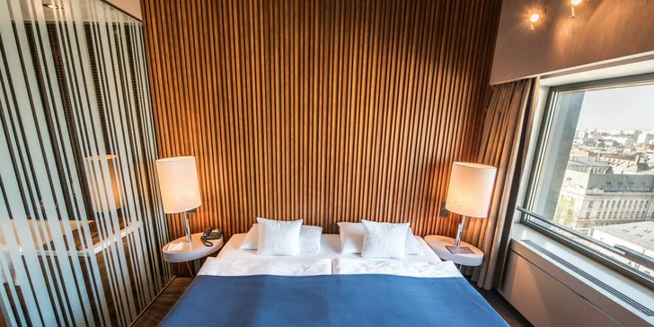 Moderní hotel v centru Košic: bufetová snídaně, 2hodinový wellness se saunou a vířivkou