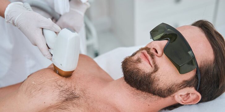 Laserová epilace pro pány: brada, třísla, podpaží, hrudník i záda