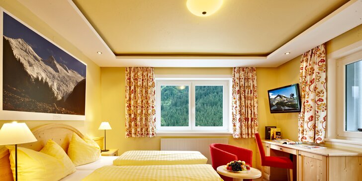 Hotel u NP Vysoké Taury: denně vstup ke Krimmelským vodopádům, polopenze, wellness, jezírko a děti zdarma