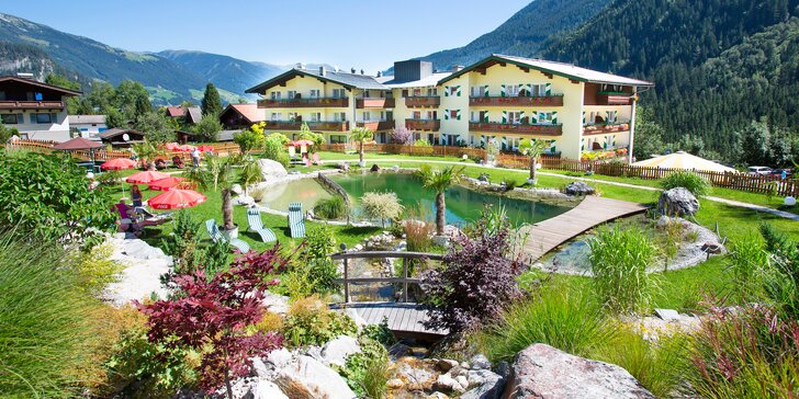 Hotel u NP Vysoké Taury: denně vstup ke Krimmelským vodopádům, polopenze, wellness, jezírko a děti zdarma
