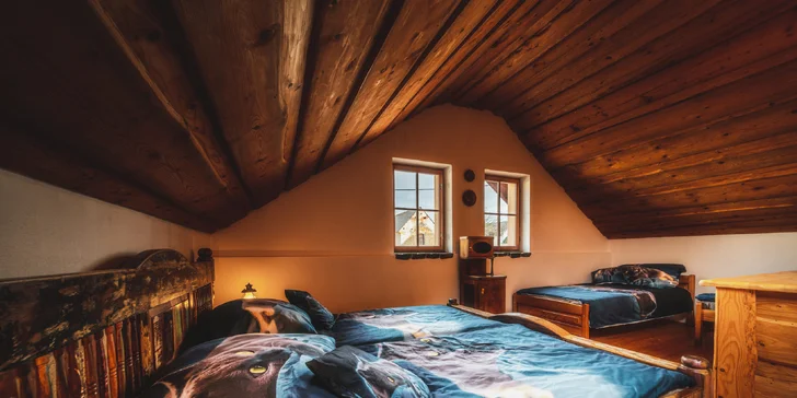 Romantický srub na Rabštejnsku: možnost vyjížďky na koních, skvělé místo pro pozorování hvězd