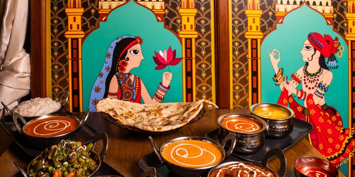 Indická hostina pro dva: polévka a hlavní chod dle výběru s kuřecím, jehněčím, vepřovým nebo vege