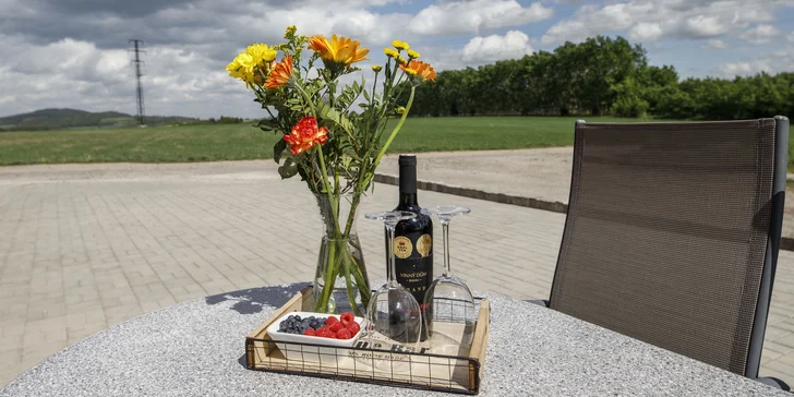 Pobyt pro 2 os. u Českého Krumlova s piknikovým snídaňovým košem, lahví vína i pizzou v ceně