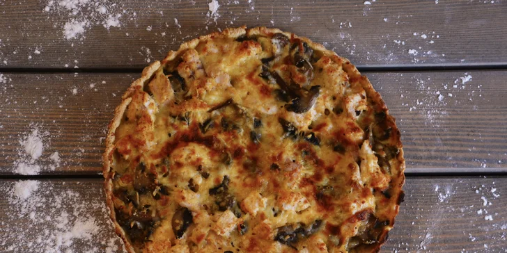 Quiche o váze 1000 g: jahodový, masový, houbový, hovězí, bramborový či oříškový