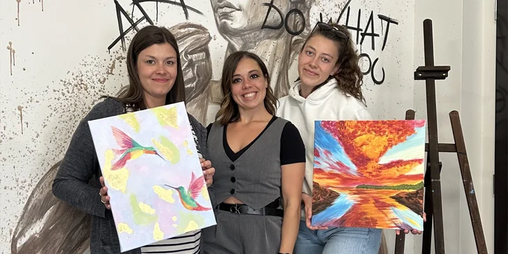 Art rande: romantický individuální workshop malování třeba i s lahví sektu a občerstvením