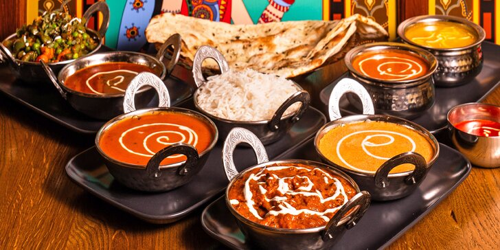 Indická hostina pro dva: polévka a hlavní chod dle výběru s kuřecím, jehněčím, vepřovým nebo vege