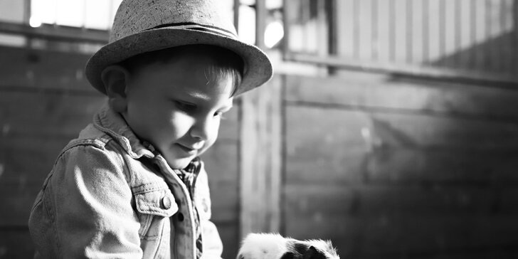 Netradiční profesionální focení dětí se zvířátky: 5-10 upravených snímků