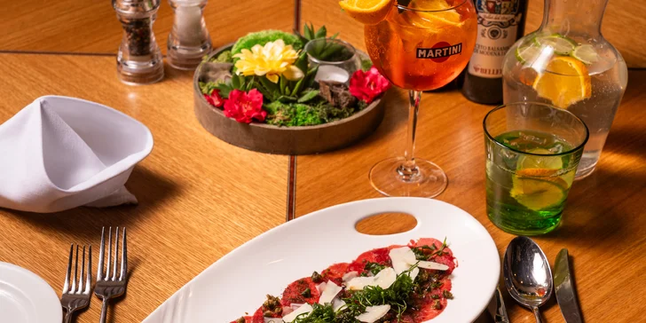 3chodové menu s rumpsteakem a aperolem ve špičkové restauraci Noem Arch