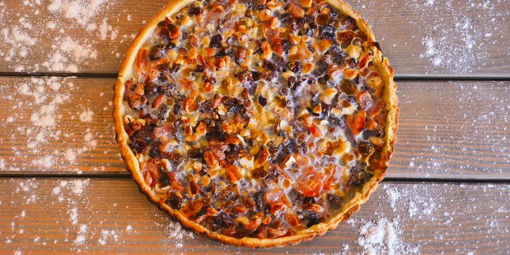 Quiche o váze 1000 g: jahodový, masový, houbový, hovězí, bramborový či oříškový