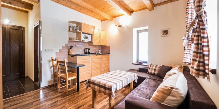 Apartmány u Jindřichova Hradce: koupací jezírko, posezení u ohniště,pestré vybavení na sport i hry