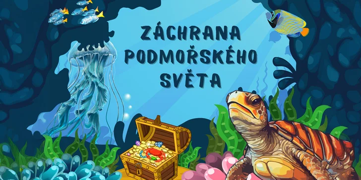 Zábavná šifrovací hra Záchrana podmořského světa pro děti od 8 do 12 let: na doma i ven