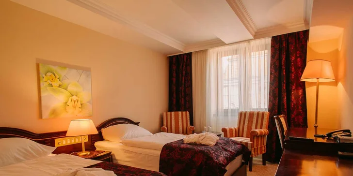 Elegantní hotel v historické Nitře: privátní wellness, snídaně i welcome drink