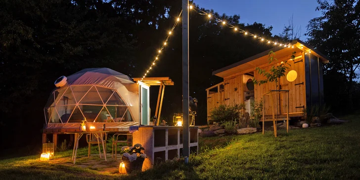 Romantický pobyt v luxusní ulitě glampingového stylu na Moravě