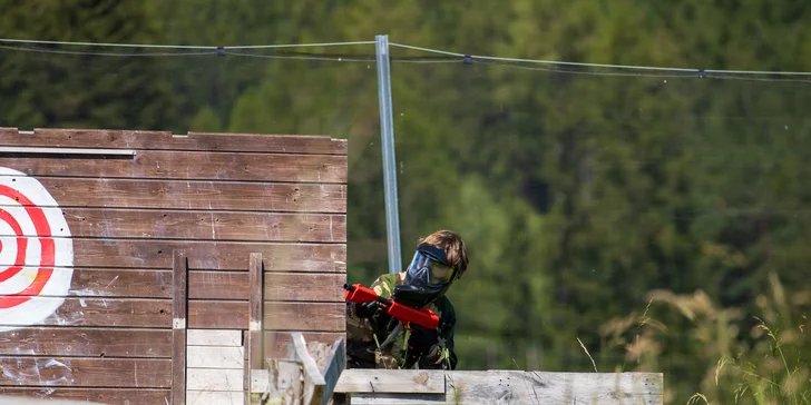 Paintball pro děti i dospělé: půjčení vybavení, 120min. hra a pro děti menší kuličky, které nebolí