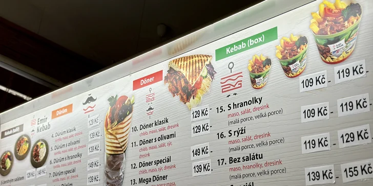 Kebab box s rýži či hranolky nebo dürüm tortilla s nápojem pro jednoho i dva