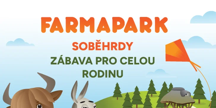 Celodenní vstup do Farmaparku včetně všech atrakcí a kyblík krmení nebo plyšák