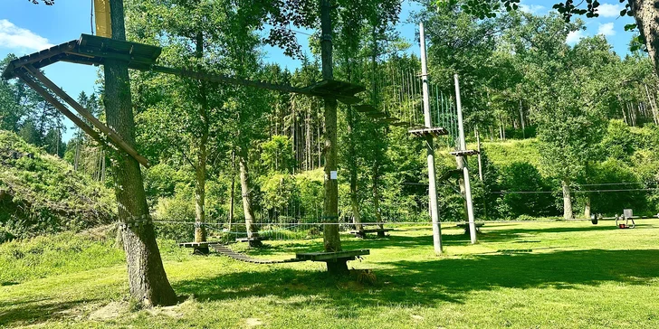 Vstup do lanového parku Machův mlýn s koupáním pro 1 nebo 2 osoby