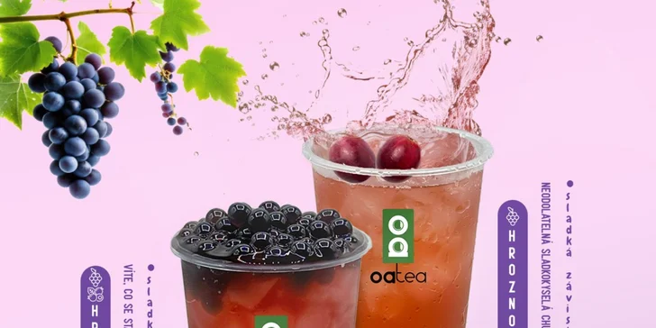 Bubble tea dle výběru s toppingem, ovocem i mlékem: pro 1 nebo 2 osoby