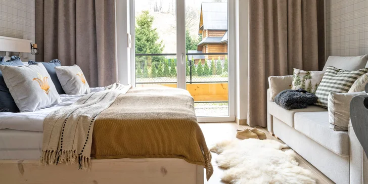 Luxusní apartmány u termálů Szaflary a Zakopaného: výhled na hory i možnost snídaní