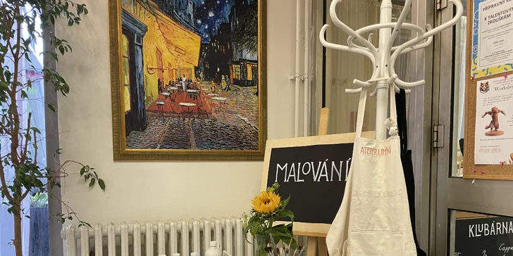 Malování kvašovými barvami pro dospělé i děti: možnost voucheru s kávou dle výběru