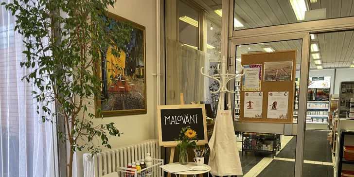 Malování kvašovými barvami pro dospělé i děti: možnost voucheru s kávou dle výběru