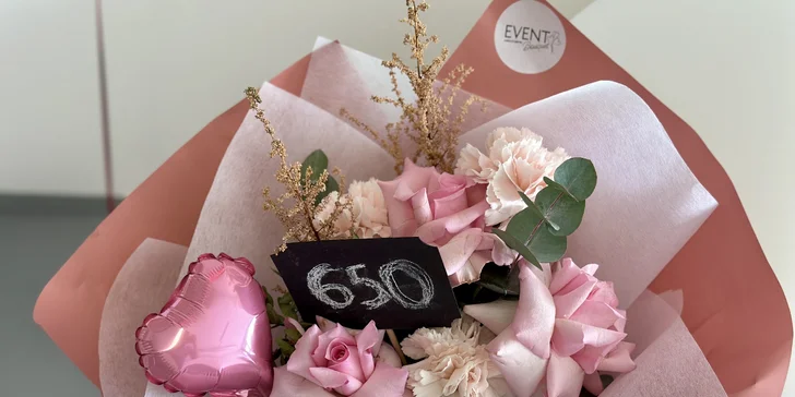 Vouchery na 300–5000 Kč do Event Bouquet: balónky, květiny, party výzdoba, dekorace prostorů i tisk