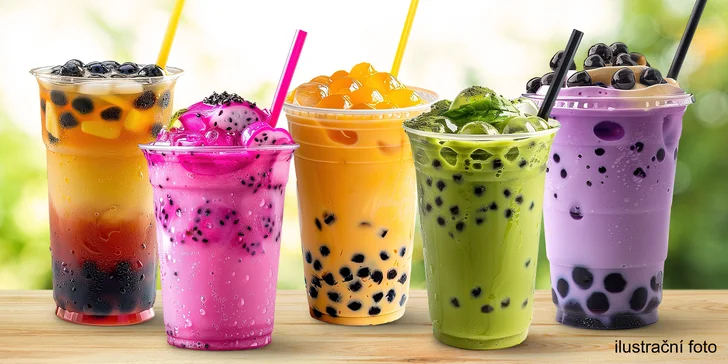 Bubble tea dle výběru s toppingem, ovocem i mlékem: pro 1 nebo 2 osoby