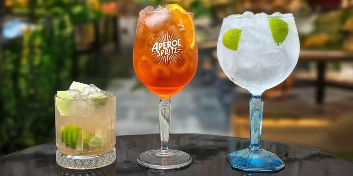 Drink podle výběru pro 1 či 2 osoby: gin tonic, aperol spritz nebo paloma tequilla