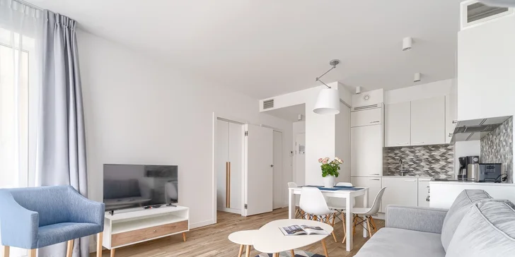 Moderní apartmány přímo u Baltského moře pro pár i rodinu: snídaně i wellness