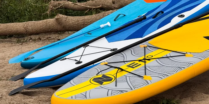 Pronájem paddleboardu nebo lodě pro dvě až čtyři osoby: půjčovna na řece Moravě