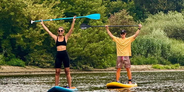 Pronájem paddleboardu nebo lodě pro dvě až čtyři osoby: půjčovna na řece Moravě
