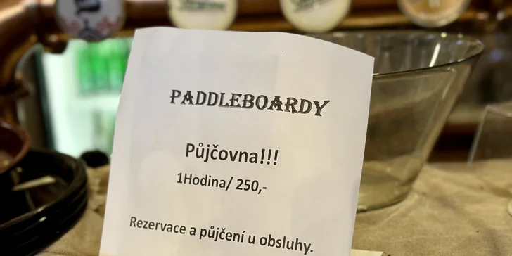 Zapůjčení paddleboardu na 60 min. pro 1 či 2 osoby u Kyjského rybníka