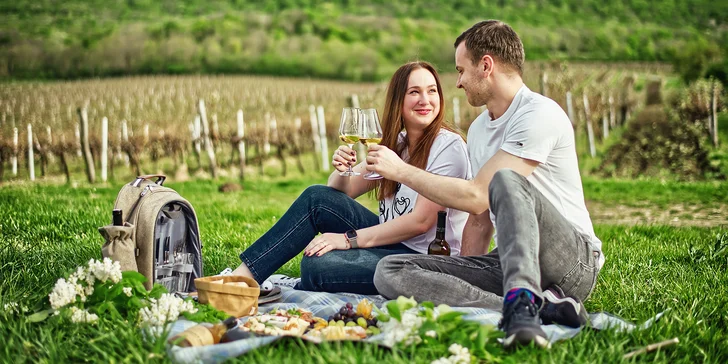 Piknik ve vinici pro 2 osoby: piknikový set s vínem, frizzante i občerstvením