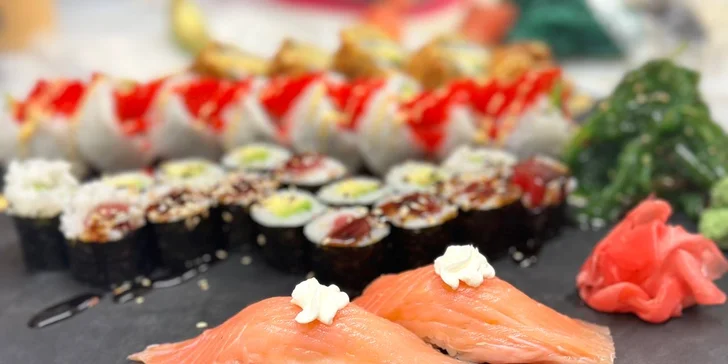 Olomoucká Asie: pestré sety 8–54 kusů sushi s rybami i zeleninou
