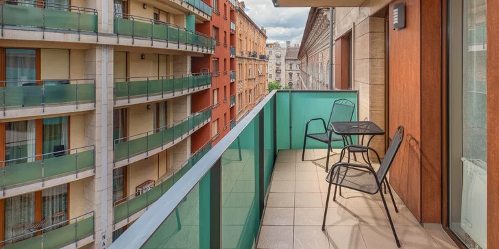 Oceňovaný apartmánový hotel v centru Budapešti: ubytování s vlastní terasou, snídaně
