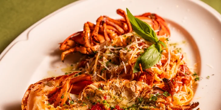 Luxusní 3chod. středomořské menu: krevety, humr i sklenka šampaňského