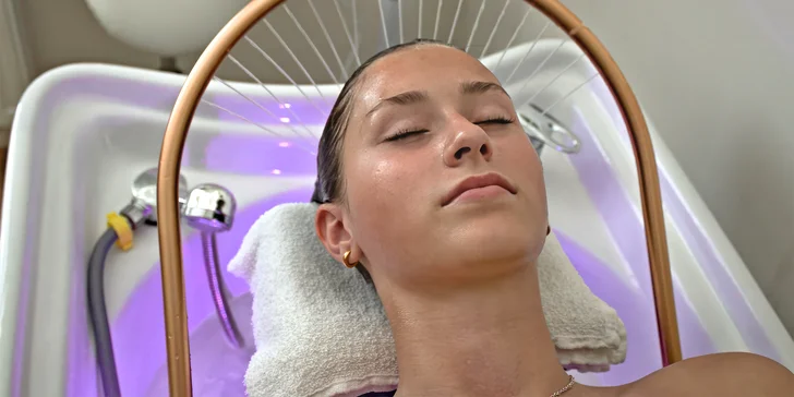 Relaxační spa pro vlasy: mytí, keratinový zábal, masáž hlavy a foukaná