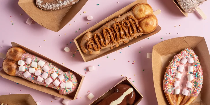 Food porno: dick či pussy vafle s čokoládou a sypáním i nápojem