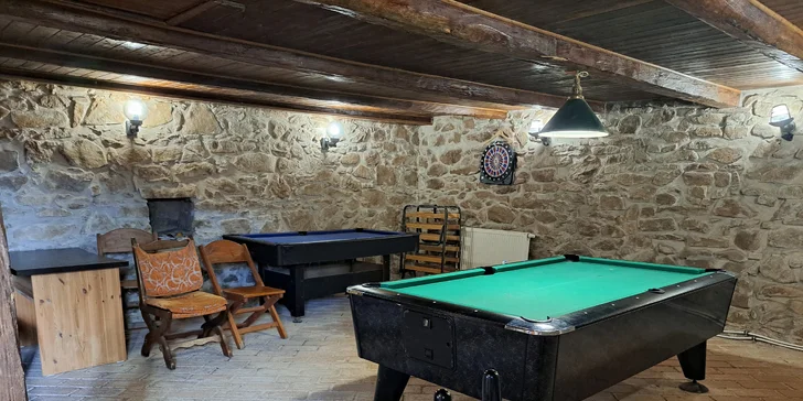 Statek nedaleko Červené Lhoty: pobyt až pro 6 osob, sauna i péče o koně