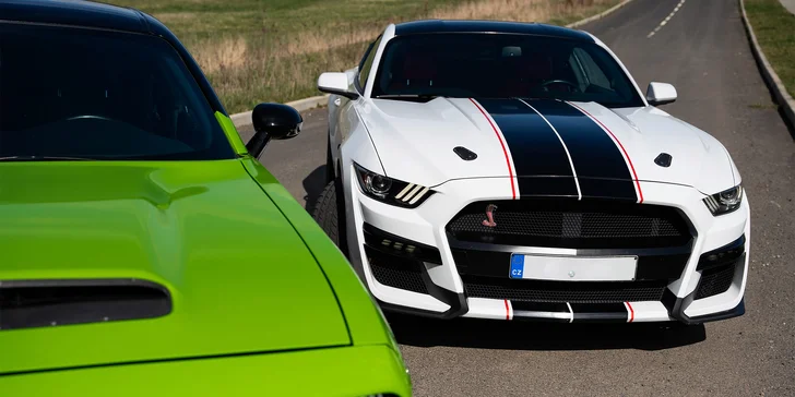 Dodge Challenger nebo Ford Mustang s pevnou střechou či cabrio: až 180 min. jízdy