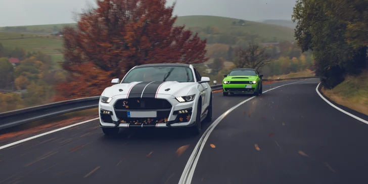 Dodge Challenger nebo Ford Mustang s pevnou střechou či cabrio: až 180 min. jízdy
