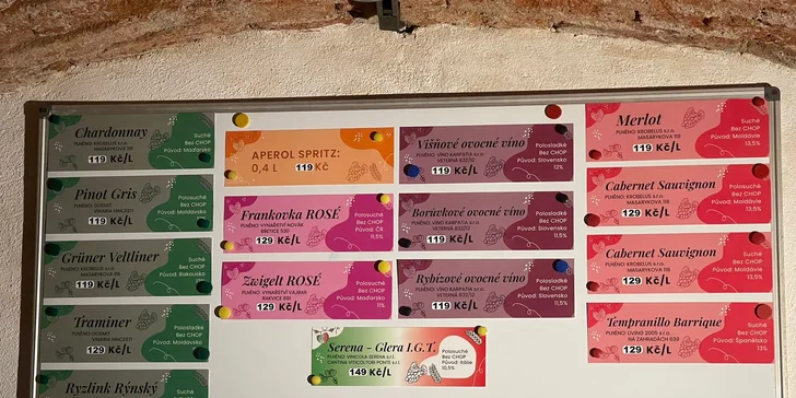 Voucher v hodnotě 100-500 Kč do vinotéky na Smíchově