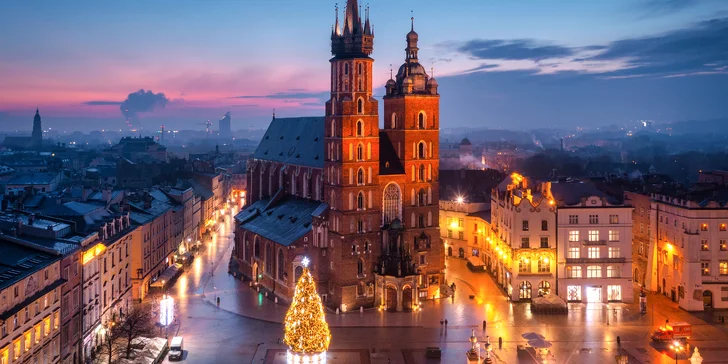 Adventní zájezd do Krakova: hotel se snídaní, doprava i prohlídka památek