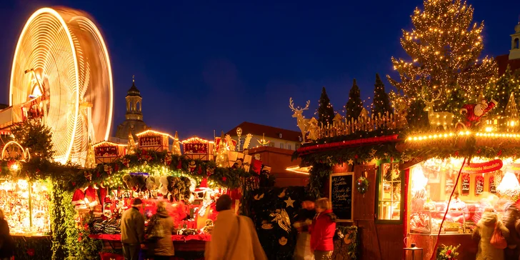 Z Prahy na adventní trhy do Drážďan a na rozsvícené zámecké zahrady Pillnitz, odpolední plavba, večeře, živá hudba a průvodce po celý den